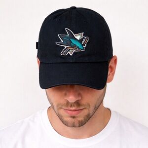 San Jose Sharks ’47 Brand Black Strapback Hat NHL 2021 OSFA STREETWEAR HOCKEY